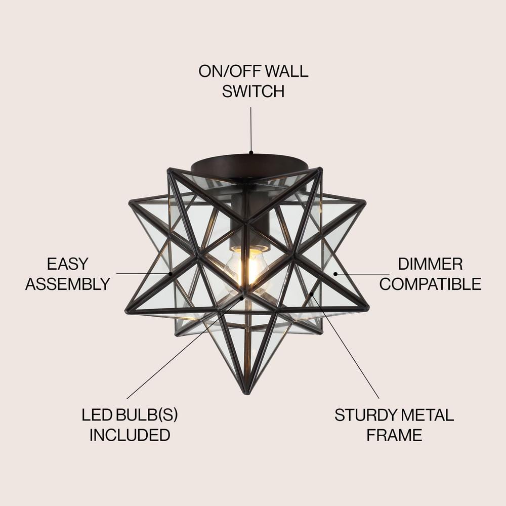 Stella 12" Moravian Star LED Flush Mount in Oil Rubbed Bronze