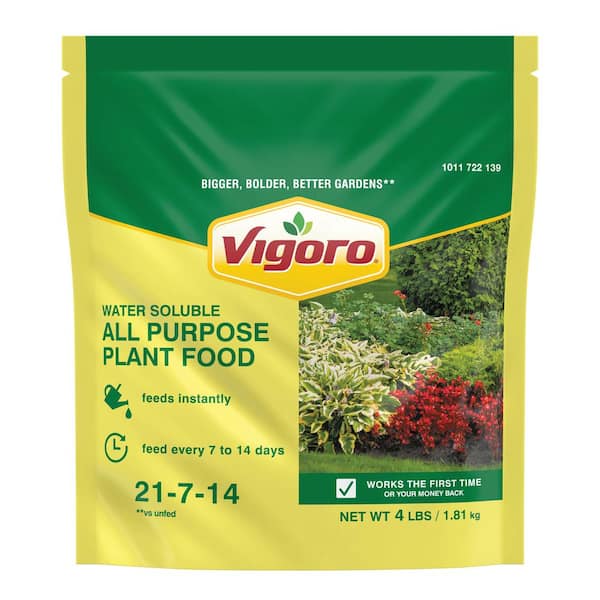 Vigoro Water Soluble All Purpose Plant Food 4 lbs. For Indoor or Outdoor Plants, Feeds Instantly