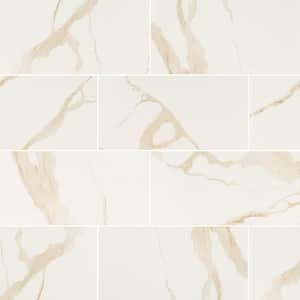 Ader Calacatta 12 in. x 24 in. Matte Porcelain Floor and Wall Tile (16 sq. ft./Case)