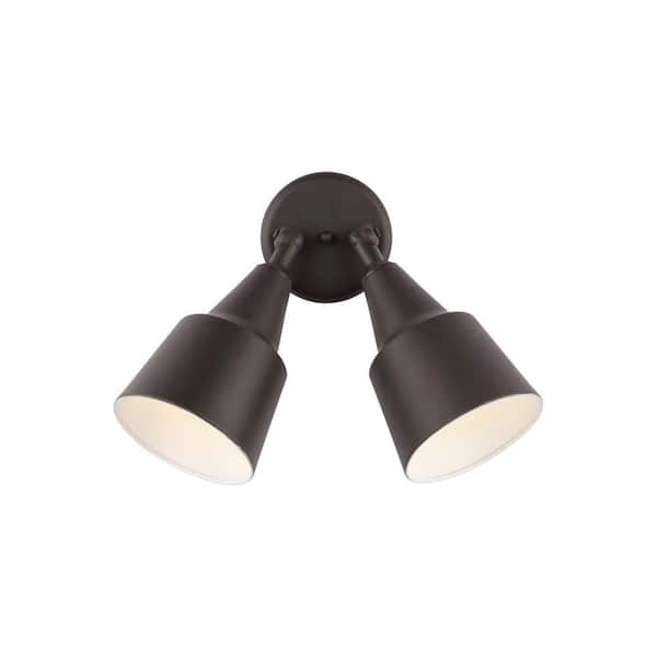 Generation Lighting 2-Light 120-Watt Antique Bronze Outdoor Adjustable Flood Light