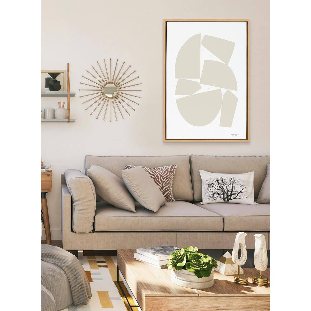 Neutral Abstract Canvas Print with Natural Frame, 36" x 27"