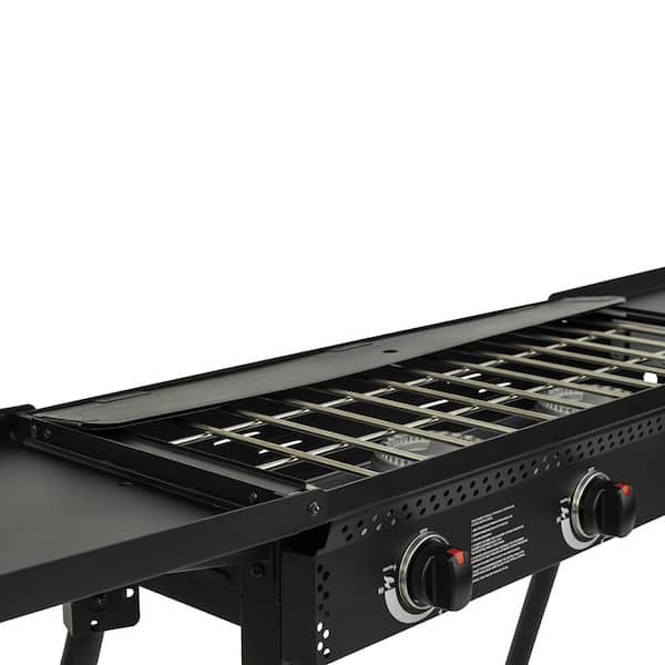 Char-Griller - Portable Propane 3 Burner Camp Stove/Grill in Black