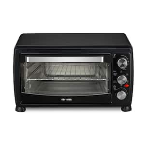1400-Watt Black Toaster Oven, 5 Modes Air Fryer Bake Toast Cook, Temperature Control, 60 Min Timer