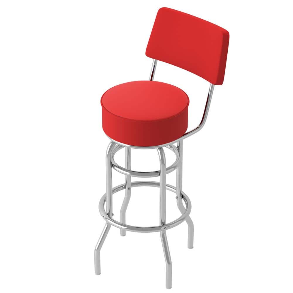 Red 31 in. Red Low Back Metal Bar Stool with Vinyl Seat 6REDHD The Home Depot