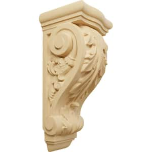 5-1/4 in. x 4-3/4 in. x 12 in. Unfinished Alder Medium Farmingdale Acanthus Corbel