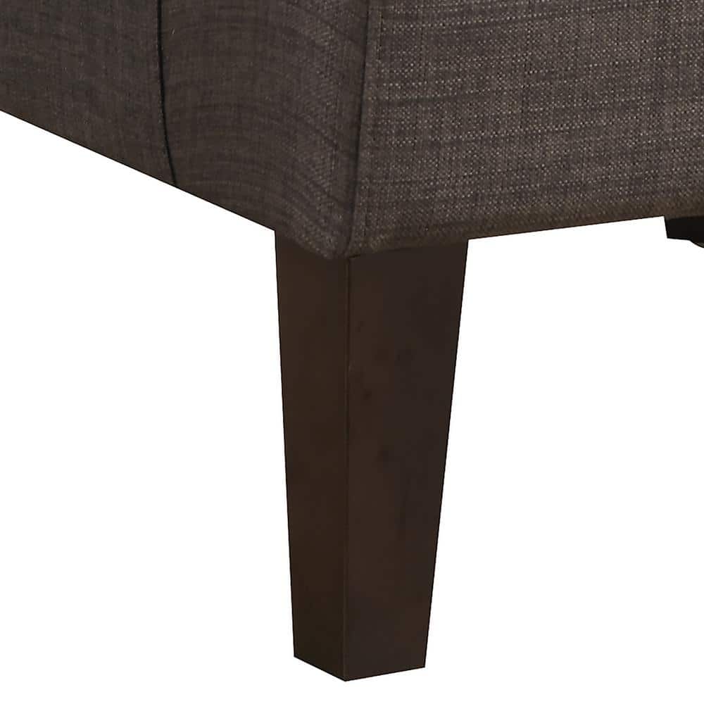 Heirloom Charcoal Gray Wood Accent Chair with Studded Trim