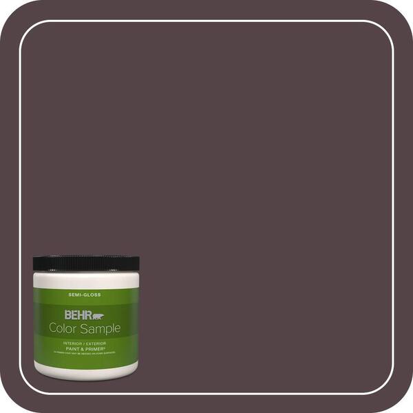 BEHR PREMIUM PLUS 8 oz. #HDC-FL14-9 Black Raspberry Semi-Gloss Interior/Exterior Paint & Primer Color Sample