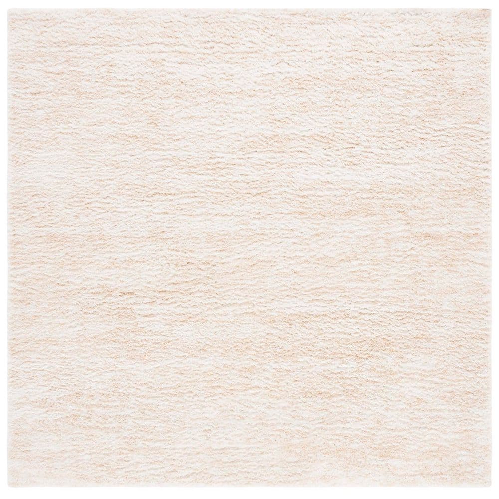 Berber Shag 4 ft. x 4 ft. Ivory/Beige 2-Toned Solid square Area Rug price history on PriceWatchPro