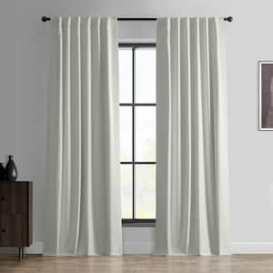 Warm White Essential Polyester 50 in. W x 108 in. L Rod Pocket 100% Blackout Curtain (Single Panel)