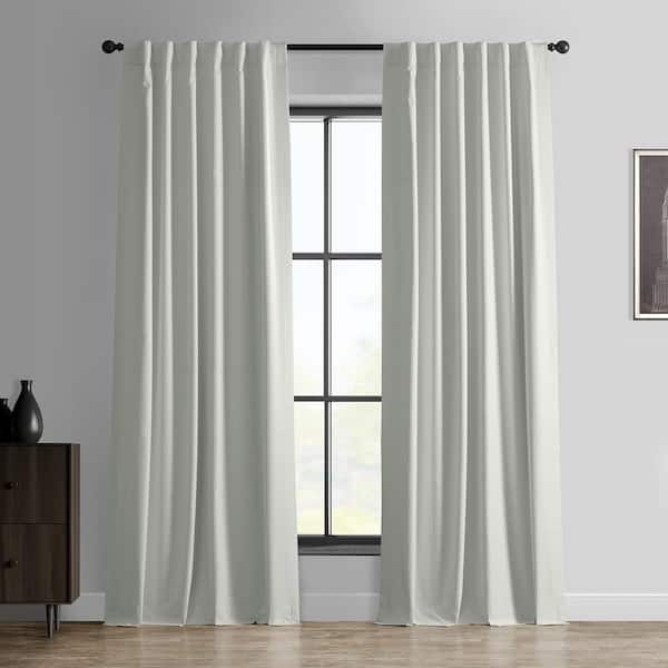 Exclusive Fabrics & Furnishings Warm White Essential Polyester 50 in. W x 96 in. L Rod Pocket 100% Blackout Curtain (Single Panel)