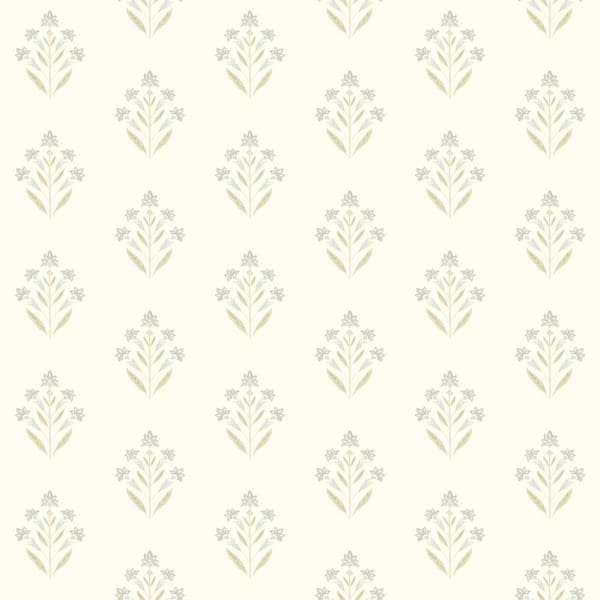 Chesapeake Kova Floral Crest Yellow Prepasted Non Woven Wallpaper Sample