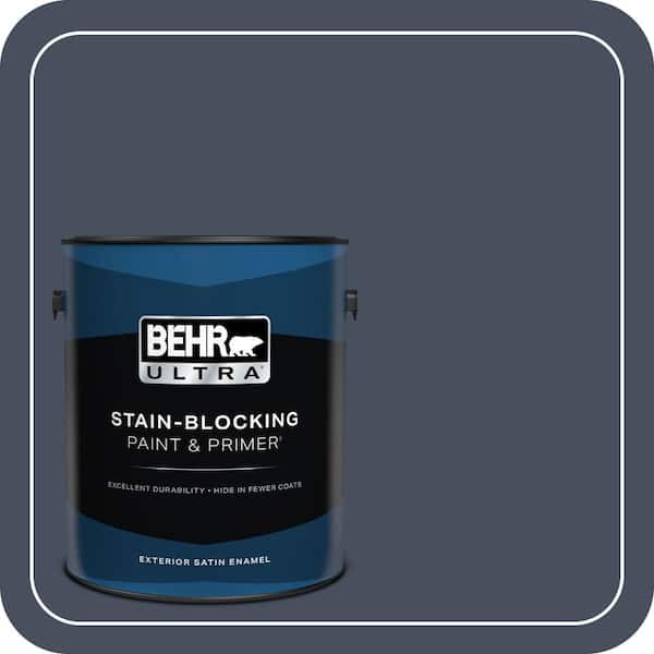 BEHR ULTRA 1 gal. #S510-7 Dark Denim Satin Enamel Exterior Paint & Primer