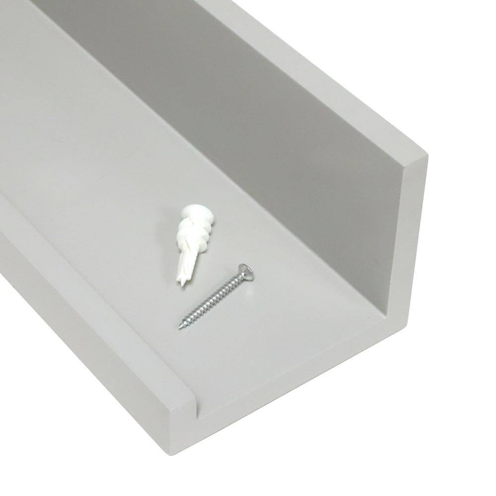 Sleek 37" Gray MDF Floating Accent Shelf for Versatile Display