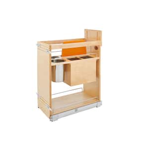 25.5 in. H x 11 in. W x 21.56 in. D Pull-Out Wood Base Cabinet Organizer with Knife Block and Soft-Close Slides