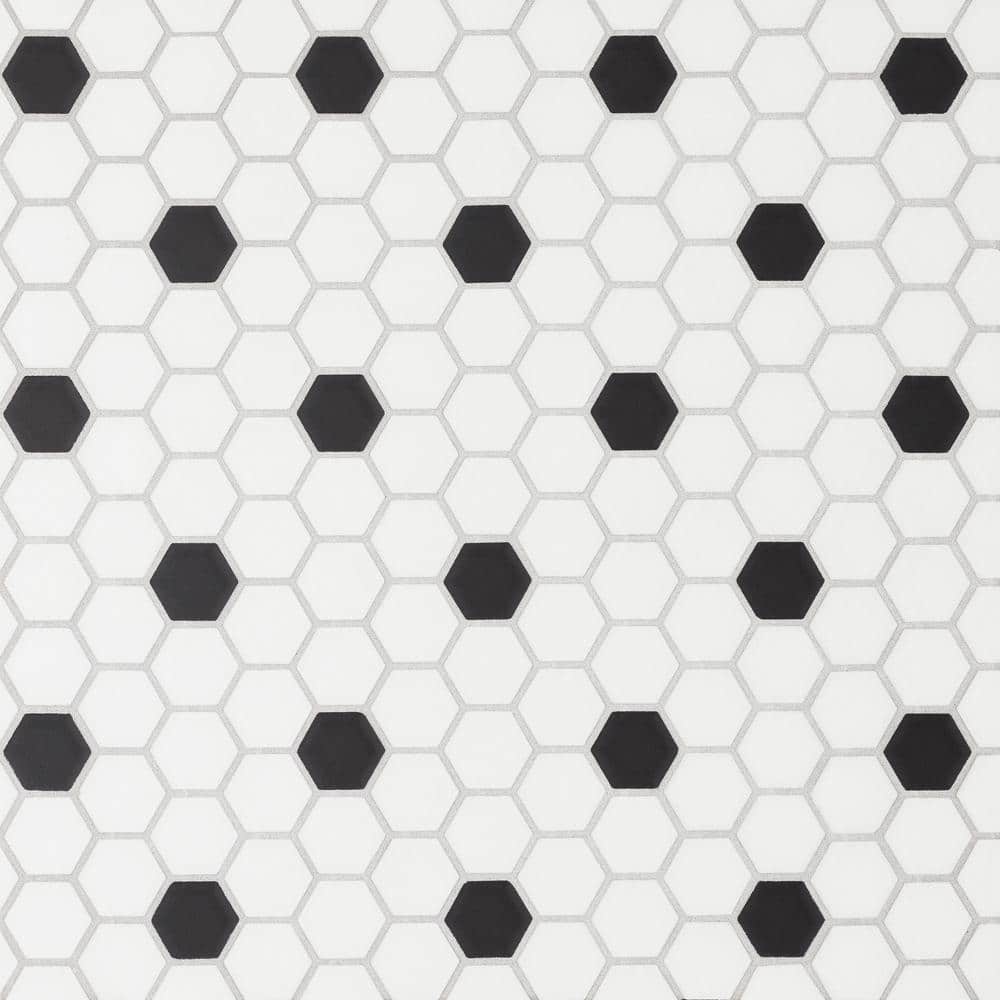 Le Cafe 10 in. x 12 in. Black and White Porcelain Mosaic Tile (8.4 sq. ft. /Case) price history on PriceWatchPro