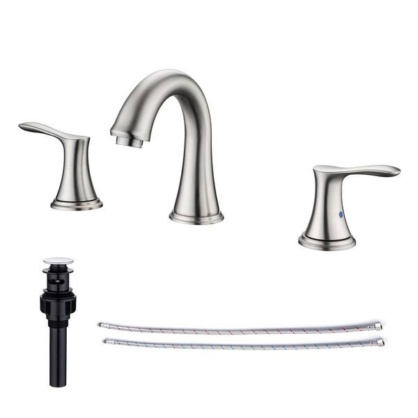 RAINLEX 8 in. Widespread Double Handle Bathroom Faucet with Drain