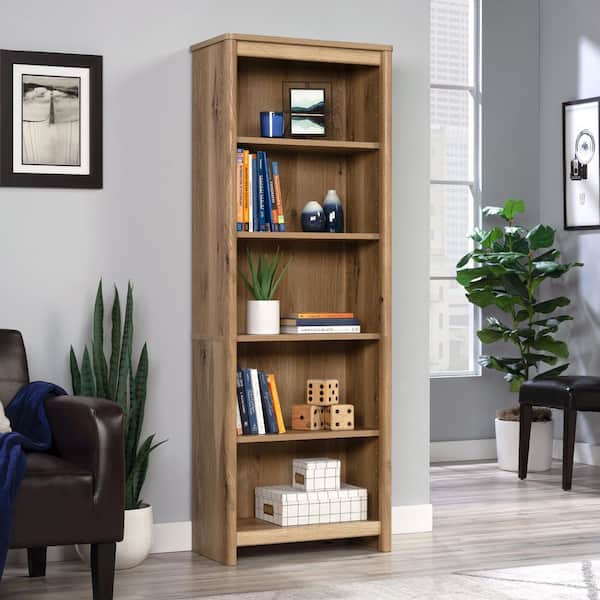 Dover Edge 69.9 in. Tall Timber Oak Finish Engineered Wood 4-Shelf Bookcase