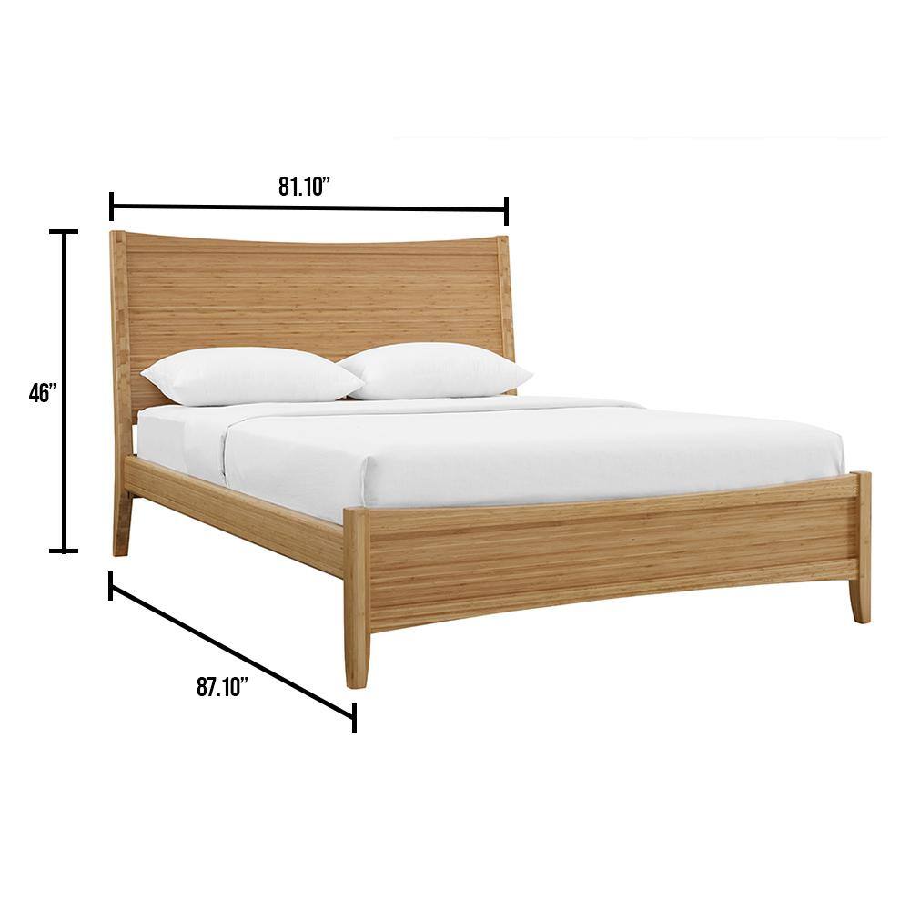 Eco Ridge Willow Honey-Gold King Bamboo Upholstered Bed with Slats