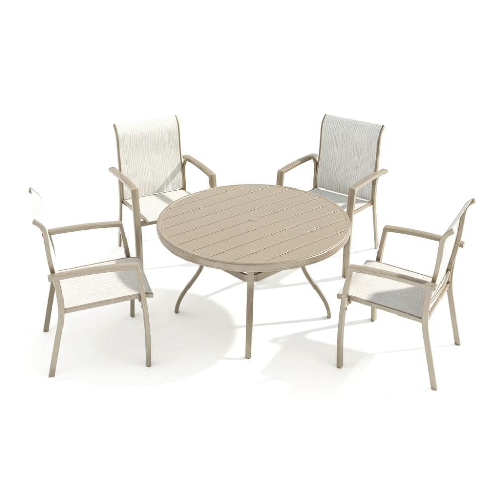 5-Piece Beige Metal Outdoor Dining Set price history on PriceWatchPro