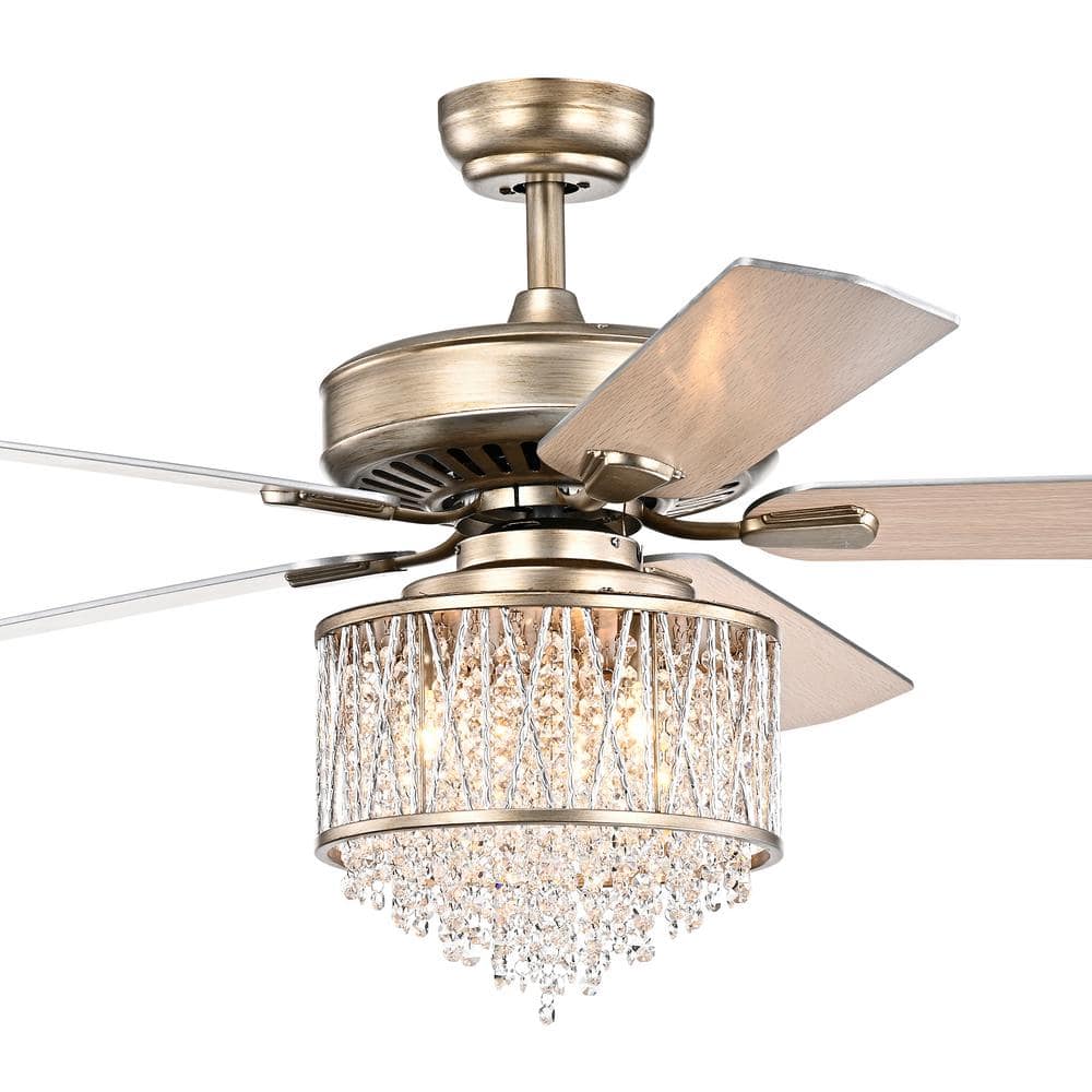 Jauni 52 in. Indoor Silver Finish Remote Controlled Ceiling Fan with Light Kit price history on PriceWatchPro