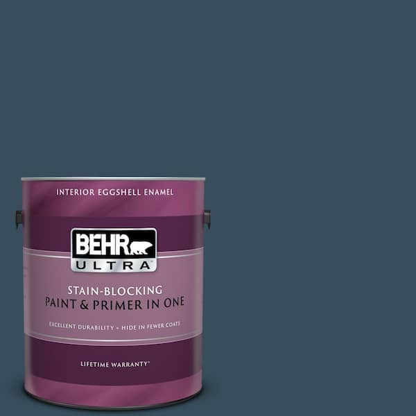 BEHR ULTRA 1 gal. #UL230-23 Restless Sea Eggshell Enamel Interior Paint and Primer in One