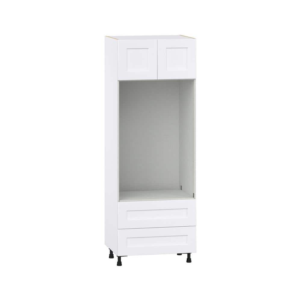 J COLLECTION Wallace Painted Warm White Shaker Assembled Pantry Micro ...