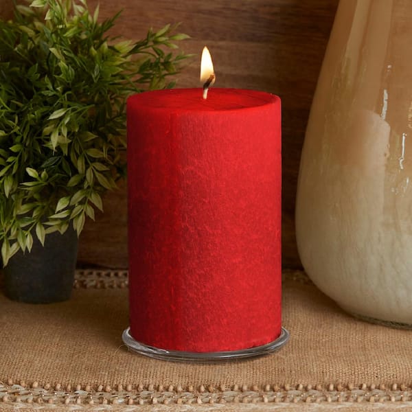ROOT CANDLES 4 in. x 6 in. Timberline Red Unscented Pillar Candle