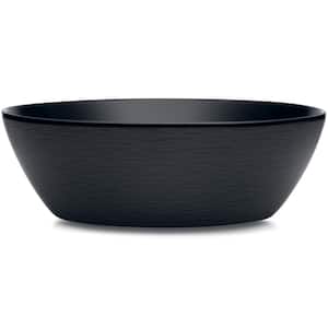 Colorscapes Black-on-Black Swirl 10.25 in., 90 fl. oz. (Black) Porcelain Round Serving Bowl
