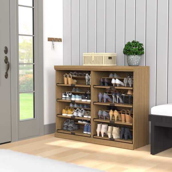 ClosetMaid Mosaics 80.57 in. W Toasted Oak Pull-Out 8-Shelf Shoe