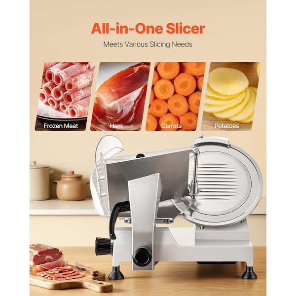 SVOPES Commercial Electric Meat Slicer, 320W Silver Food Slicer
