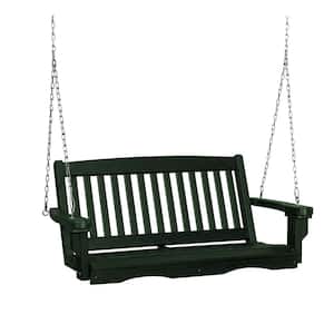Classic 2-Person Turf Green Plastic Mission Porch Swing