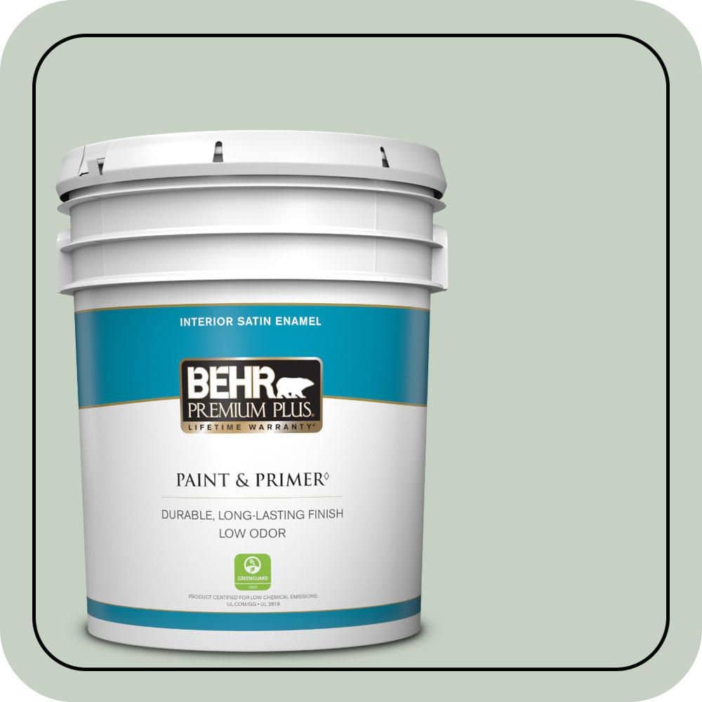 5 gal. #N400-2 Frosted Sage Satin Enamel Low Odor Interior Paint & Primer price history on PriceWatchPro