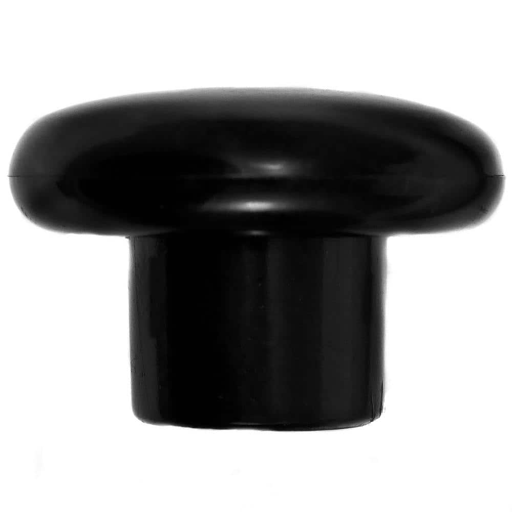 Black Round Plastic Cabinet Knob with Mounting Hardware