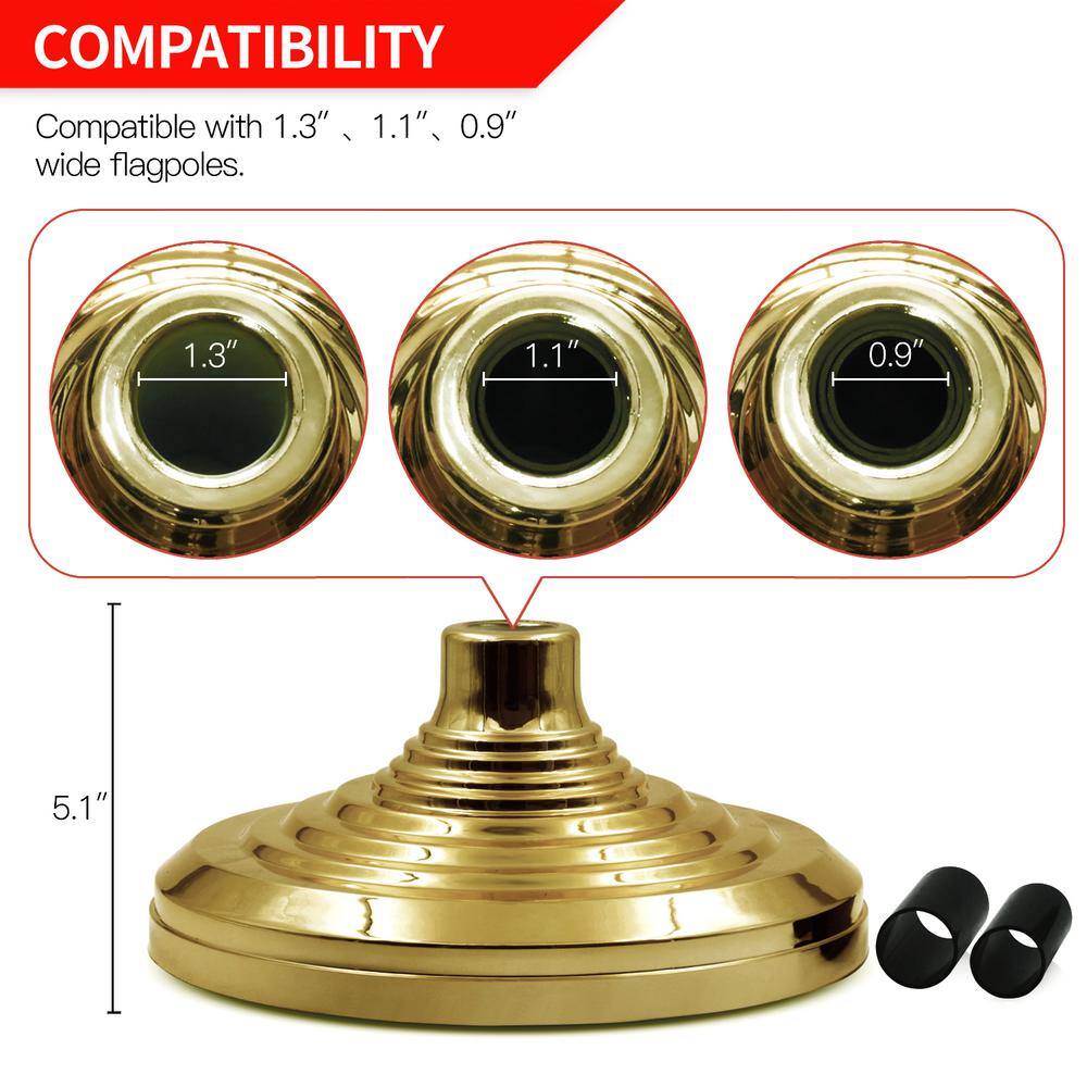 Gold Reflective Plastic Indoor/Outdoor Flagpole Base