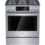 Benchmark Series 30 in. 4.8 cu. ft. Slide-In Gas Range with Self-Cleaning Convection Oven in Stainless Steel