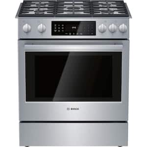 Benchmark Series 30 in. 4.8 cu. ft. Slide-In Gas Range with Self-Cleaning Convection Oven in Stainless Steel