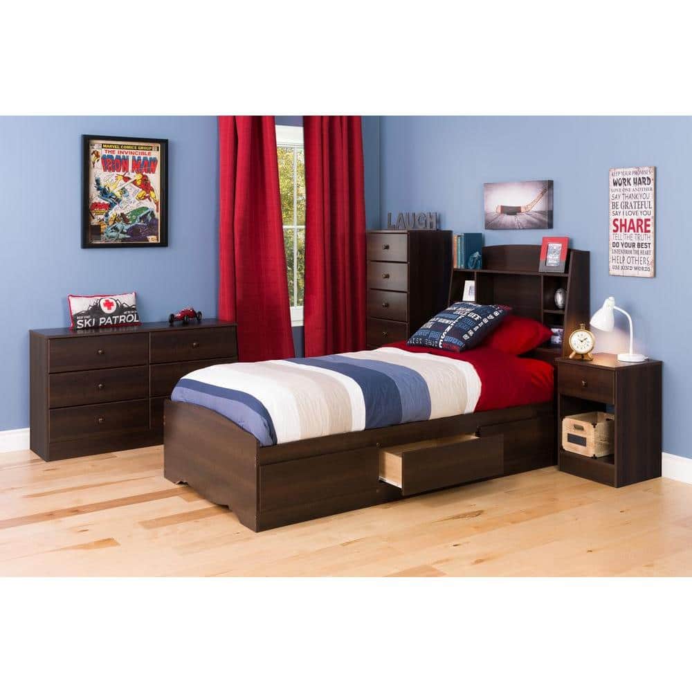 Espresso 55'' Horizontal Double Dresser with Extra Deep Drawers