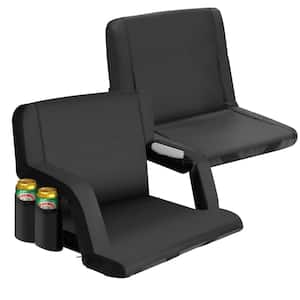 25 in. Portable Reclining Stadium Seat Chairs for Bleachers with Padded Backrest and Adjustable Armrests, Set of 2