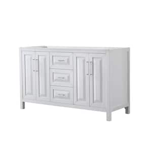 Daria 59 in. Double Bathroom Vanity Cabinet Only in White