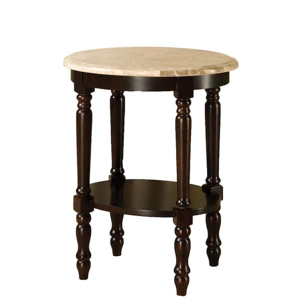 Furniture of America Sonora Dark Cherry Marble Stand