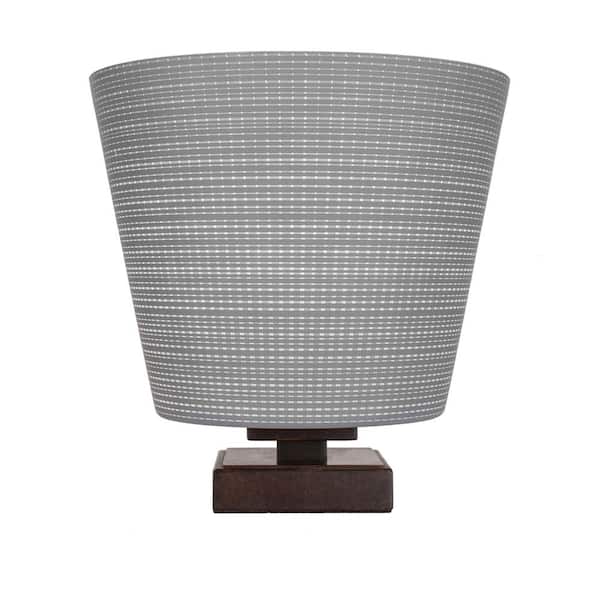 Unbranded Quincy 10 in. Dark Granite Accent Lamp with Glass Shade