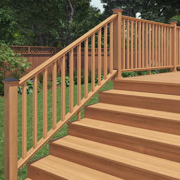 6 ft. Cedar Moulded Stair Rail Kit with SE Balusters