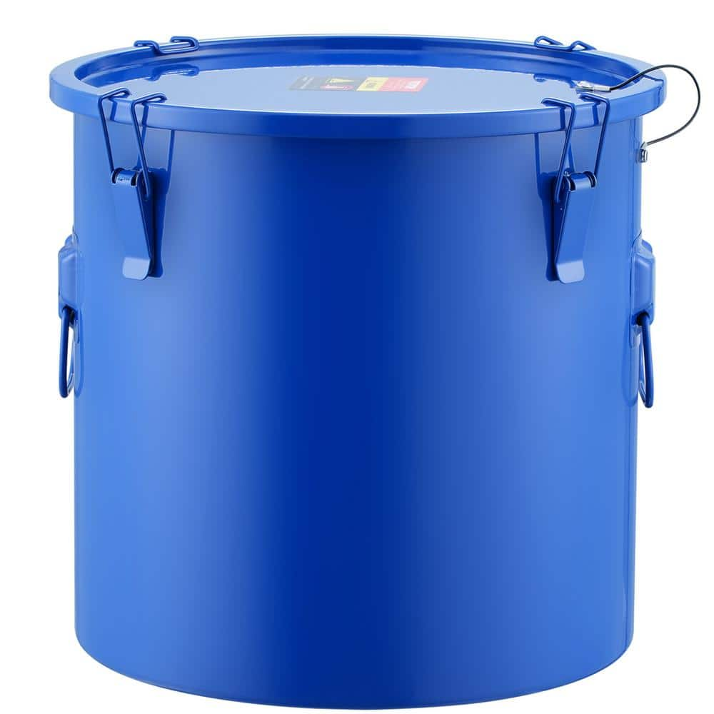 VEVOR Fryer Grease Bucket 8 Gal Oil Disposal Caddy Carbon Steel Fryer Oil Bucket Oil Transport Container, Blue