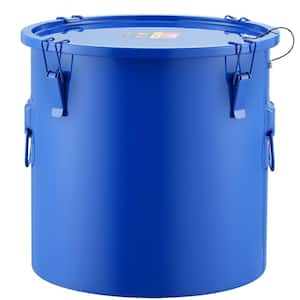 Fryer Grease Bucket 8 Gal Oil Disposal Caddy Carbon Steel Fryer Oil Bucket Oil Transport Container, Blue