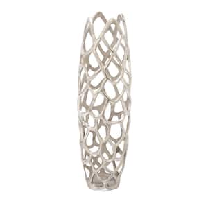 Silver Coral Aluminum Decorative Vase