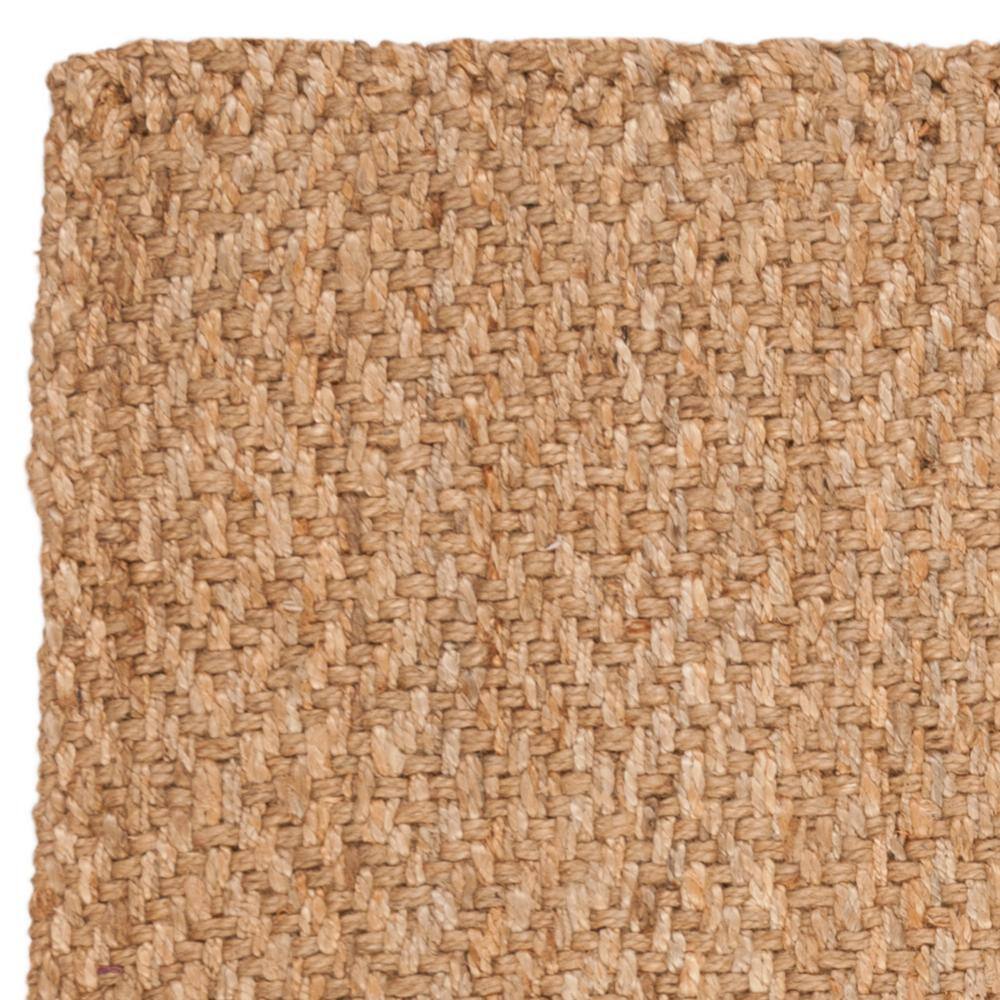 Handmade Beige Geometric Jute Square Area Rug