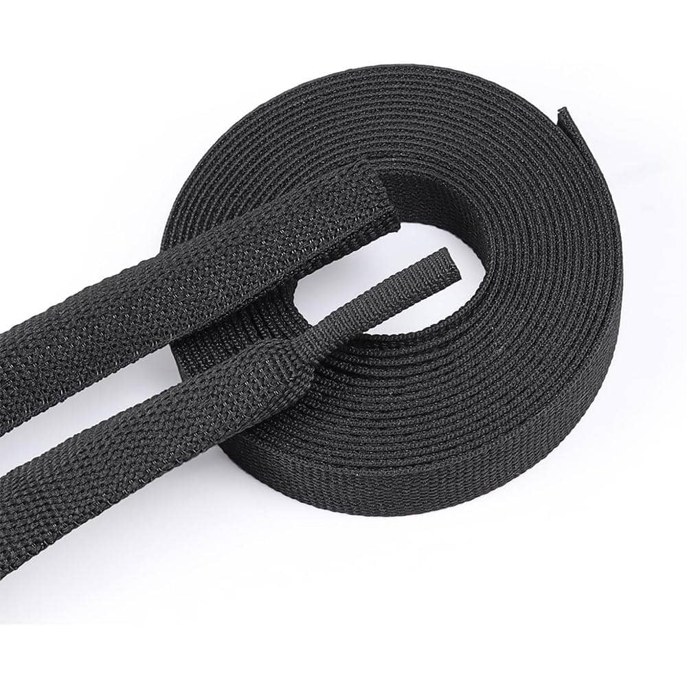 1/2 in. 16 ft. Black Fabric Heat Shrink Tubing Braided Sleeving with Durabl