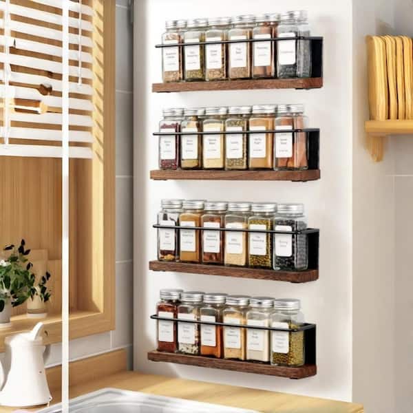 Spice Rack with Magnetic and 24 Jars for Refrigerator, Microwave Oven, and Full Set of Spice Organization (1-Pack)