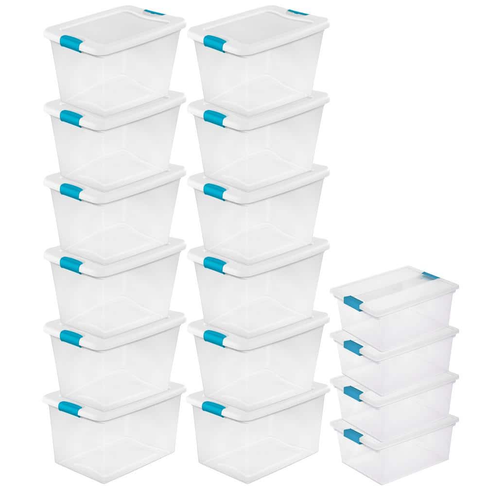Sterilite Corporation 6-Pack Medium 16-Gallons (64-Quart) Clear Tote with  Latching Lid at