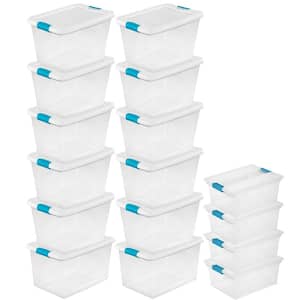 64-Quart Latching Storage Tote Box (12 Pack) + Deep Clip Box (4 Pack)